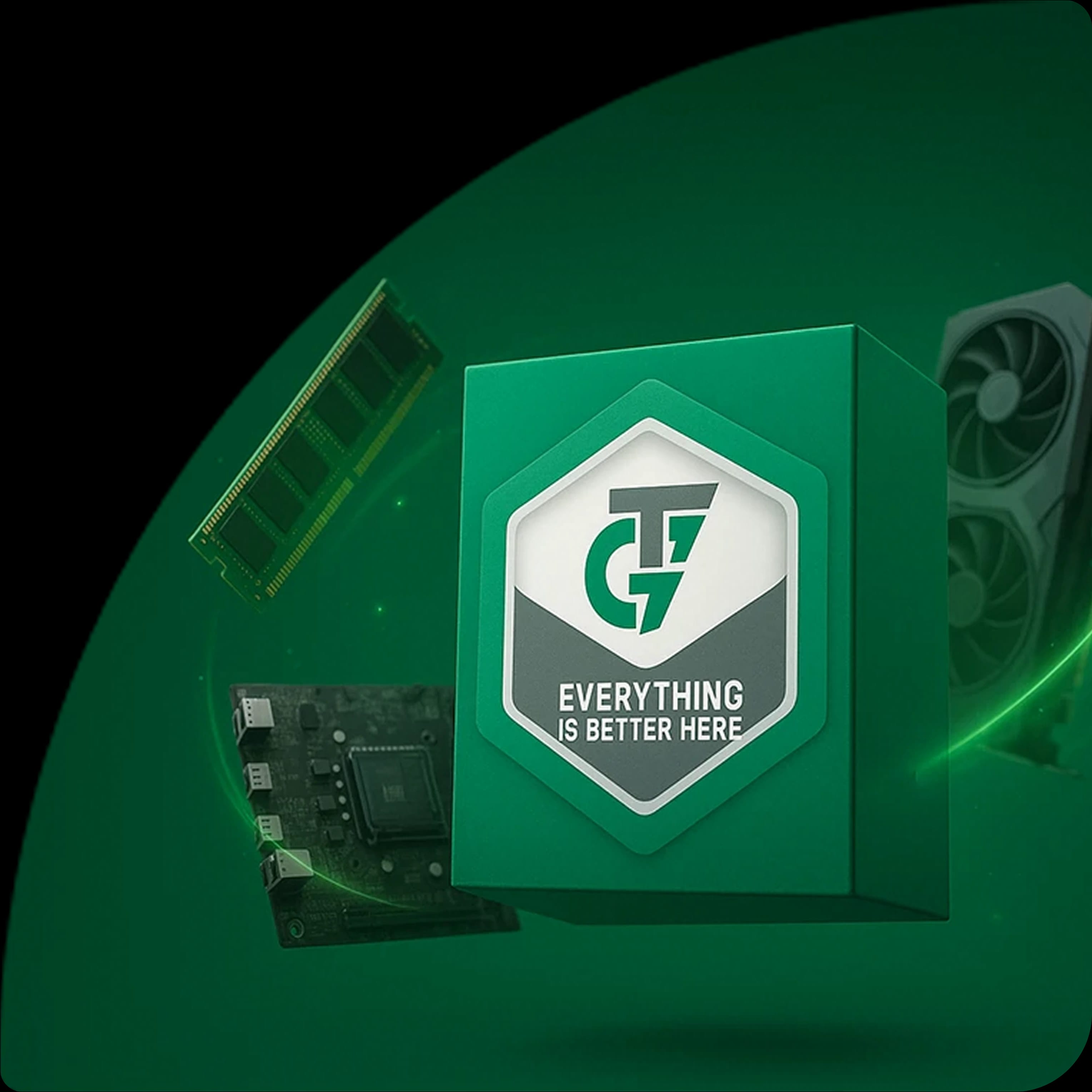 تصویر لوگوی گارانتی ترسیم‌گران در کنار قطعات کامپیوتر ایسوس و اینتل