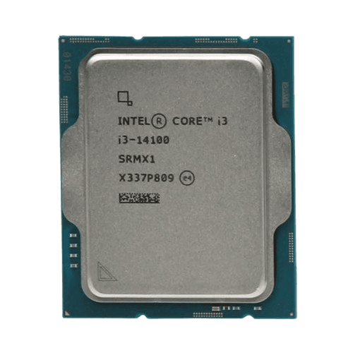 نمای نزدیک پردازنده Intel i3-14100 سیپییو Intel Core i3-14100 مناسب کارهای اداری
