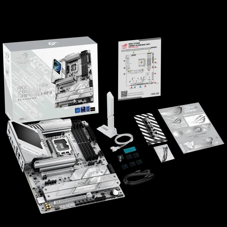 جعبه و محتویات مادربرد ایسوس STRIX Z890-A بستهبندی مادربرد ASUS ROG STRIX Z890-A GAMING WIFI