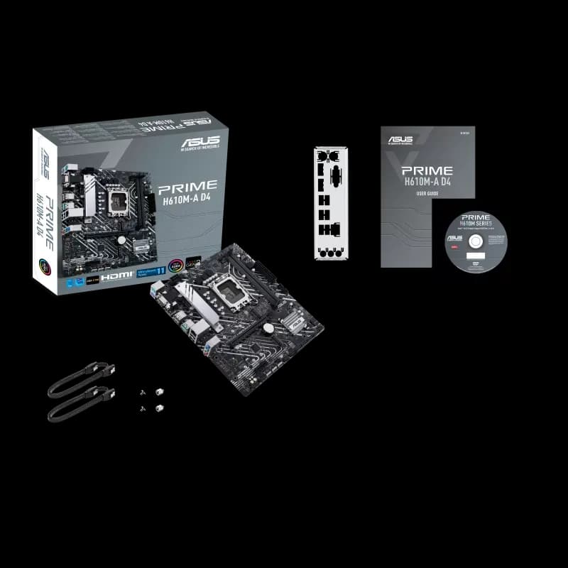جعبه اصلی مادربرد ASUS PRIME H610M-A D4 تصویر کامل جعبه مادربرد PRIME H610M-A D4