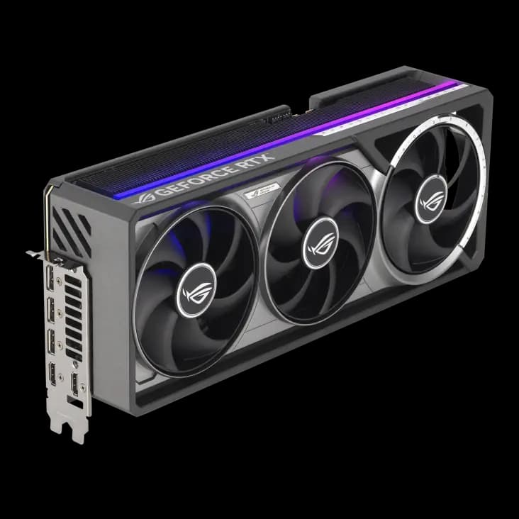 ASUS ROG Astral RTX 5080 OC — کارت گرافیک حرفهای ایسوس با طراحی قدرتمند و خنککننده پیشرفته کارت گرافیک ASUS ROG Astral GeForce RTX 5080 16GB GDDR7 OC Edition زاویه سهچهارم