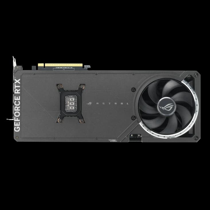 ASUS ROG Astral GeForce RTX 5080 Back View Transparent کارت گرافیک ASUS ROG Astral GeForce RTX 5080